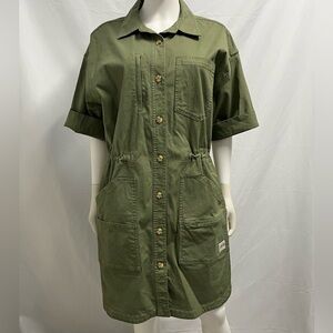 Duluth Trading Co Olive Green Utility Dress